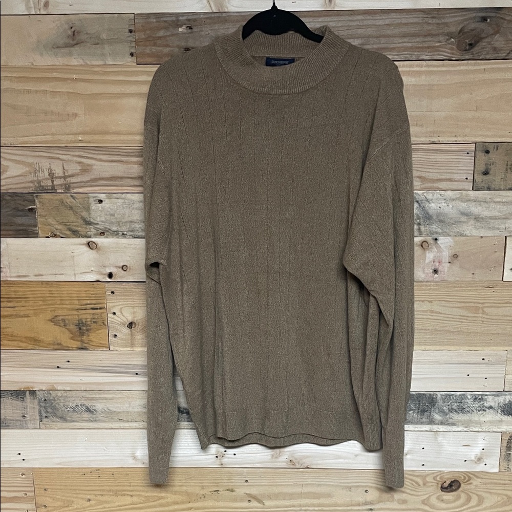 Dockers size XXL Brown Super Soft Ribbed Stretchy Mock-neck Sweater